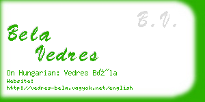 bela vedres business card